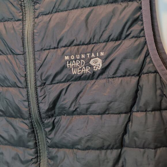 Mountain Hardware Men's Sz M Black Puffer Vest Zip Up 800 Down Fill Q Shield - Picture 2 of 6